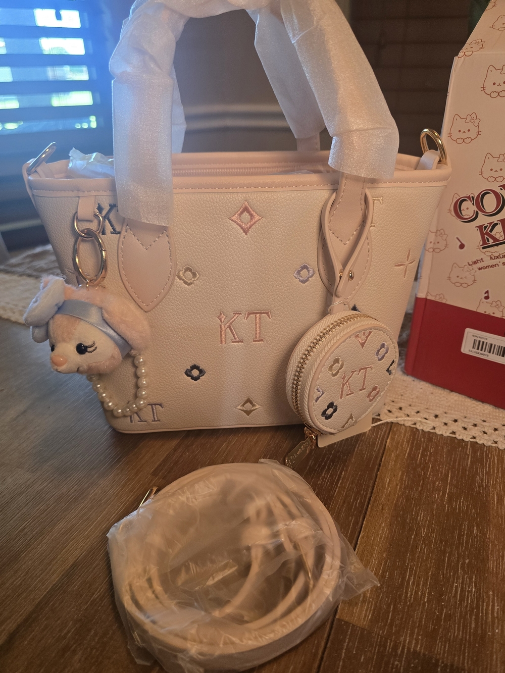 💕NWT Cow & Kitty Pastel Pink Mini Tote Bag Set💕 - Picture 4 of 4